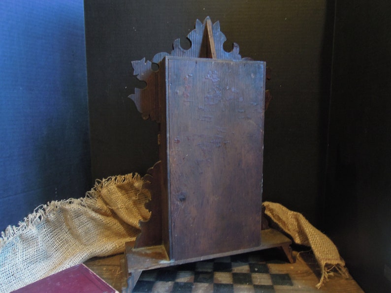 Antique Clock Curio Cupboard Victorian Wood Clock Cabinet Storage Box Wall Cupboard Display Cabinet Rustic
