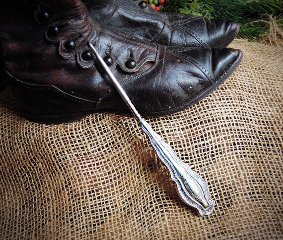 Crochet à Boutons Pour Chaussures De Poupée Ancienne - Argent - France - 1870