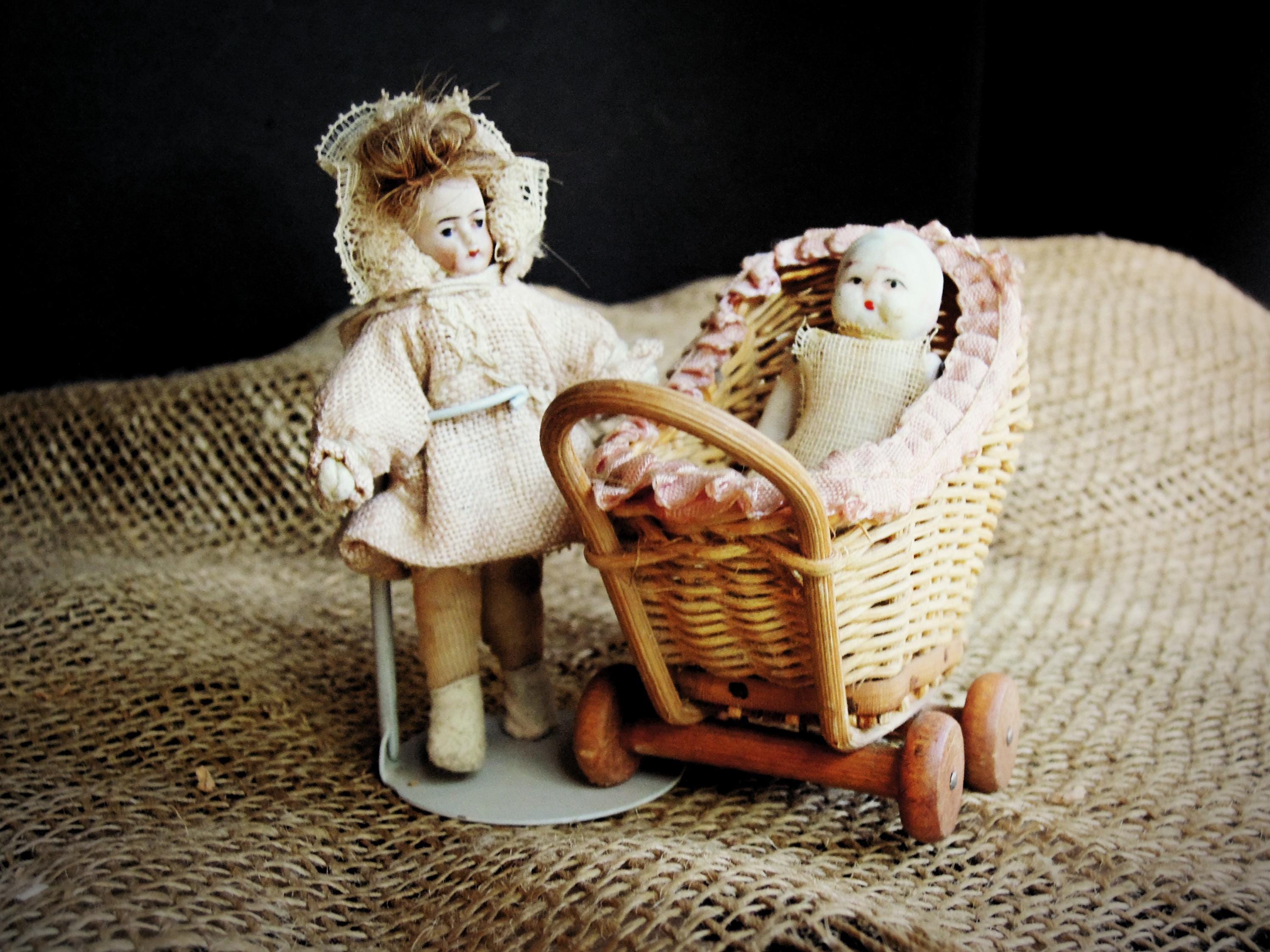 Antique Victorian Mignonette German Bisque Baby Doll Her