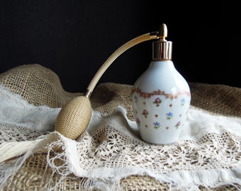 Vintage Perfume Bottle Atomizer Haviland Limoges Vieux Sèvres Bone China Perfume and Atomizer