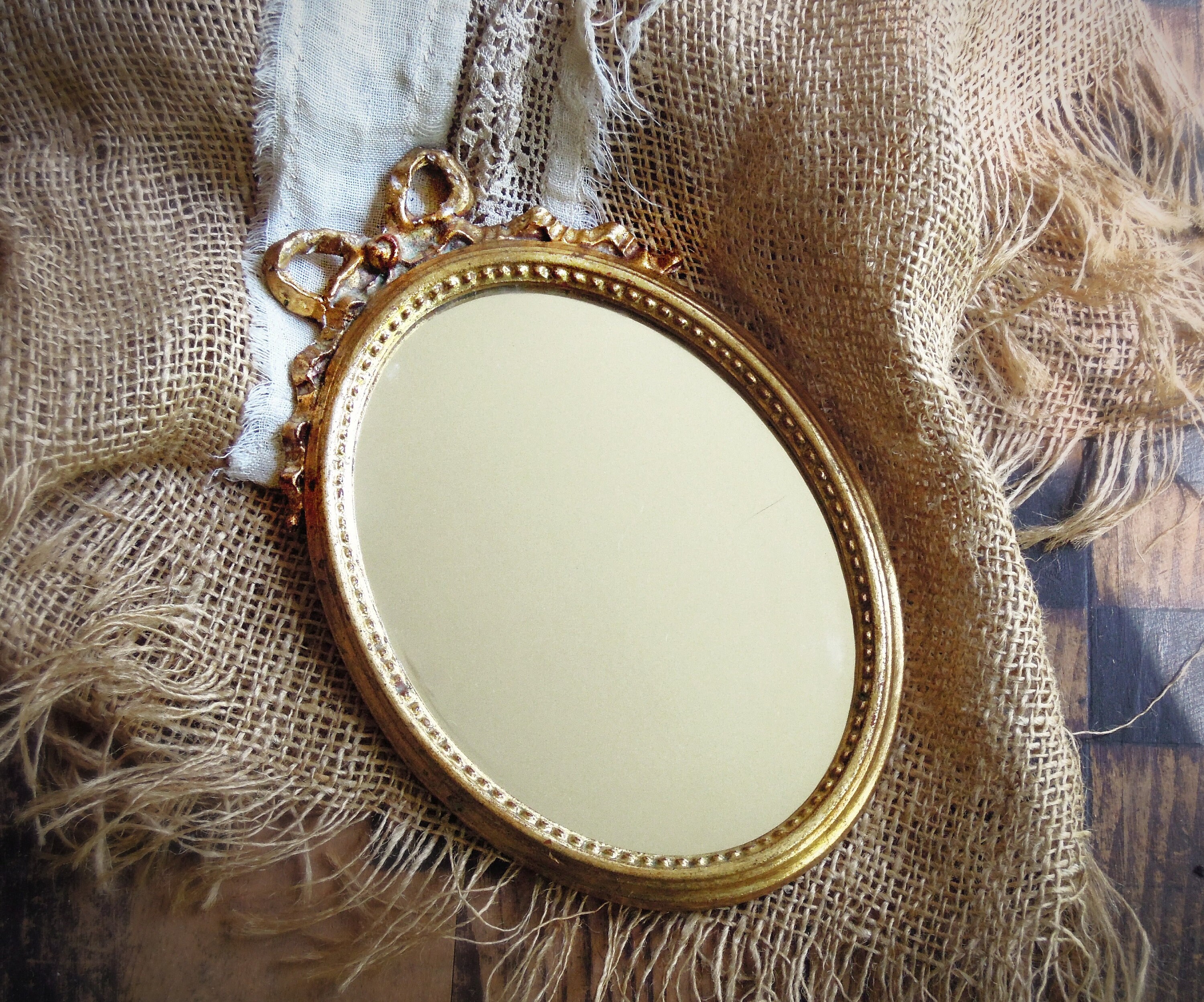 Vintage Mirror Italian Florentine Gold Gilt Frame Small Wall Etsy
