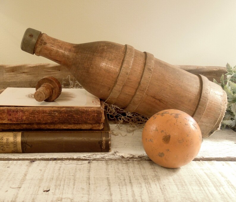 Vintage / Antique Wooden Whiskey Decanter / Wood Bottle / Etsy