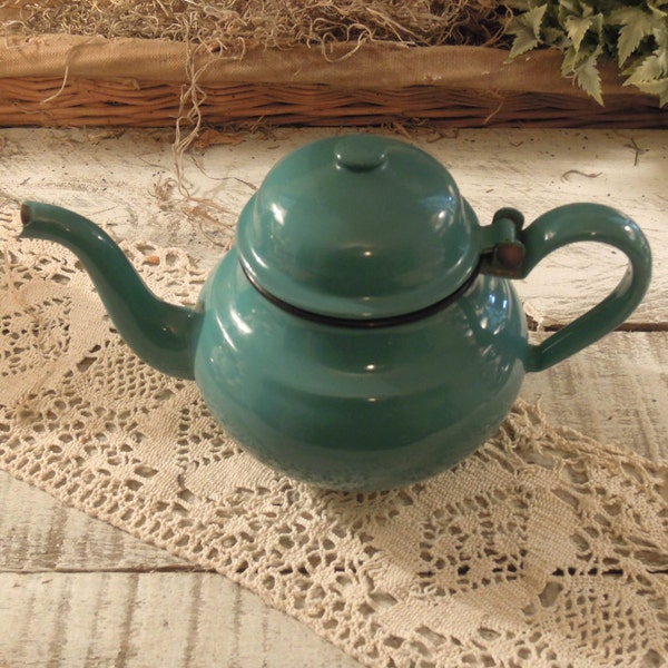 RESERVIERTE Vintage Oskar Schindler blau Emaille Kaffeekanne / Teekanne / individuelle Teekanne / Polen / Oskar Schindler Enamelware / WWII