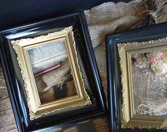 Two Antique Frames Italian 19th Century Wood Picture Frames / Made in Italy
