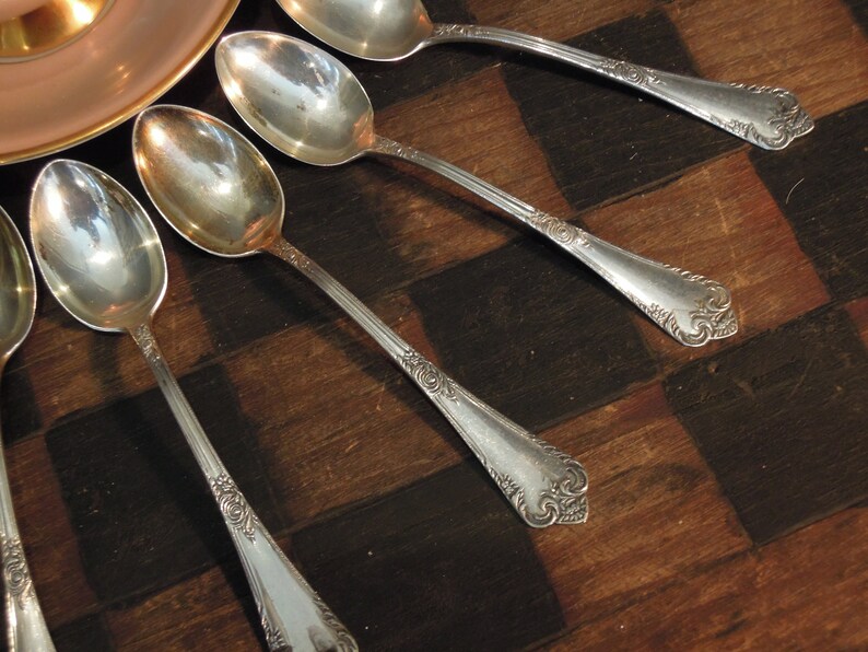 Nine Antique Silver .915 Spanish Demitasse Spoons / Made in Etsy