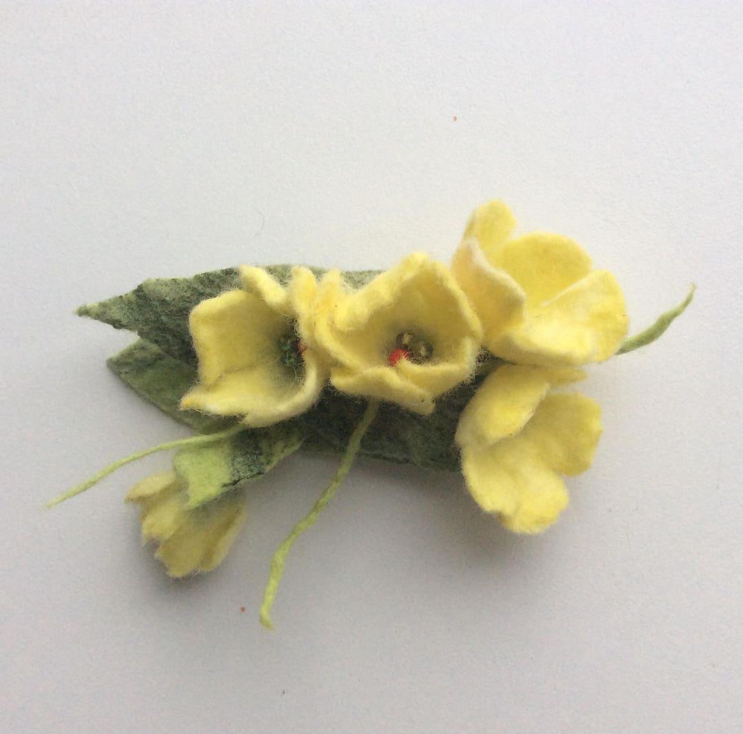 Felt Brooch Yellow Flowers Handmade Felt Brooch Wool Brooch Flowers