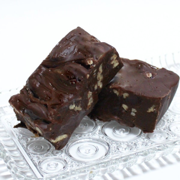 Chocolate Walnut Fudge, Old-fashioned cream & butter recipe loaded with walnuts