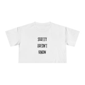 Backup Crop Top, EuroTrip Movie Scotty Doesn&#39;t Know Tee, Women&#39;s Festival Shirt, Music Festival Clothing, Boho Cropped T-Shirt(version 2)