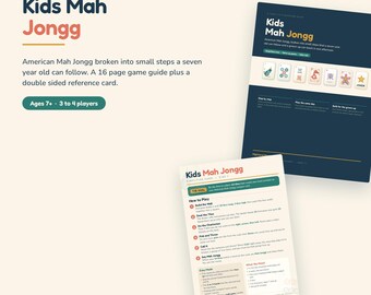 Mah Jongg-guide och kort för barn, amerikansk mahjong för nybörjare (PDF-nedladdning)