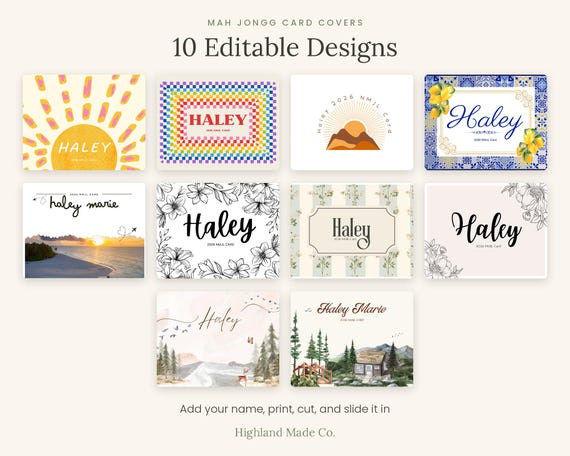 Ten custom name card cover designs, Set 6