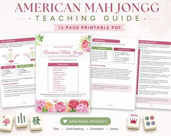 Amerikansk Mah Jongg-undervisningsguide, regelreferens för nybörjare (PDF)