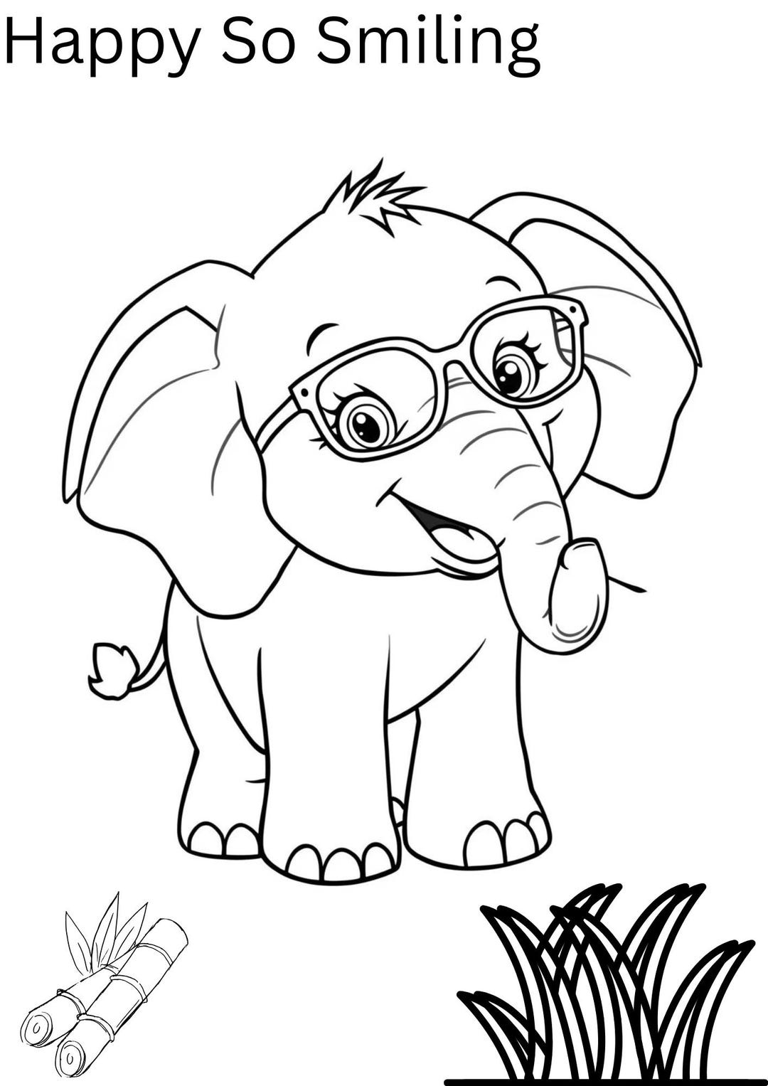 6 Printable A4 Size PDF - Elephant Monkey Coloring Pages for Kids ...