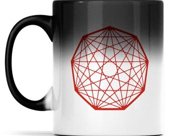 Nonagon Infinity King Gizzard & the Lizard Wizard Merch zwarte kleur veranderende mok (wit naar zwart)
