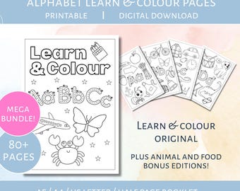 Alphabet Coloring Book: 80+ Pages, Learn & Trace (Digital Download)