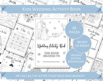 Kids Wedding Activity Book – Printable Coloring Pack (Digital Download)