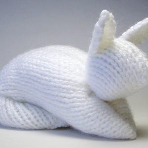 Stuffed Hand-Knit Bunny Toy, Shower or Easter Gift, Your Choice of Tail Color!