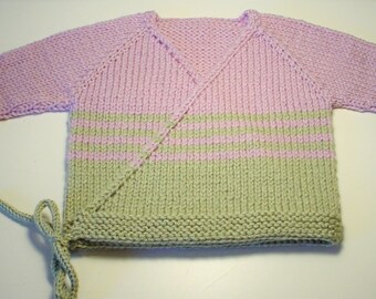 Acrylic Baby Kimono Sweater, Hand Knit Wrap Sweater, Up to 24 Months, Unisex