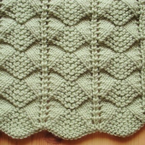 Hand-knit Baby Blanket Afghan in Light Sage Green, Gender Neutral ...