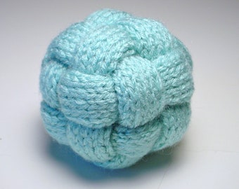 Baby Ball Toy, Hand Knit Braided Stress Ball, Soft Baby Rattle