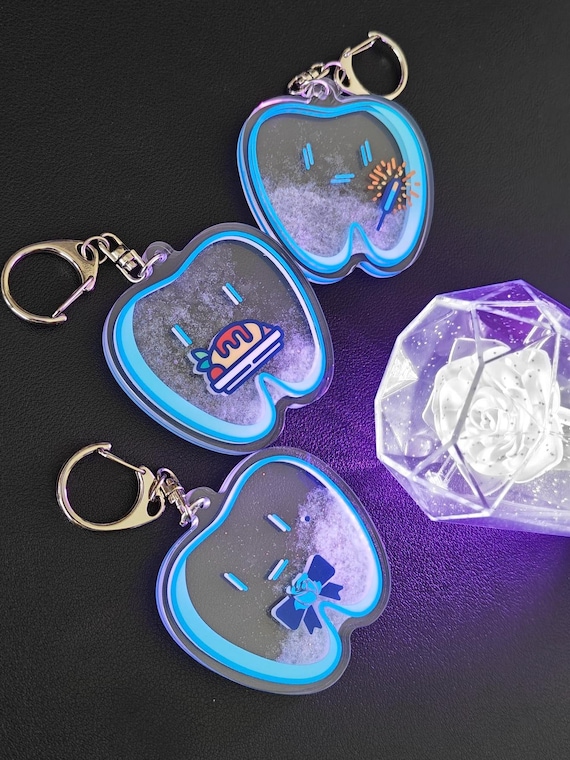 Ado Hachan Liquid Glitter Acrylic Keychains - Etsy