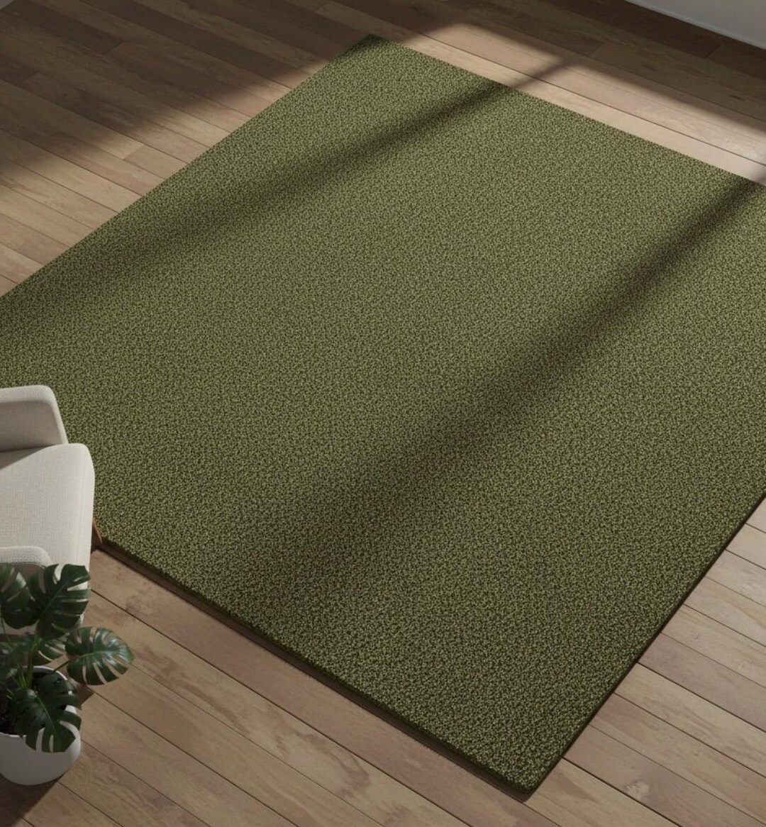 Hand Tufted Olive Wool Rug | Modern Minimalist Carpet - Etsy