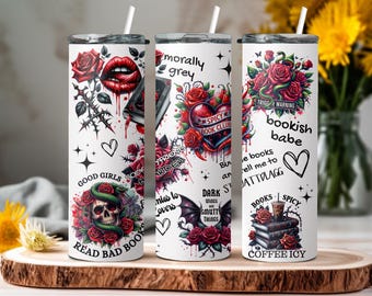 Spicy Book Club 20oz Skinny Tumbler Dark Romance Aesthetic Reader Gift