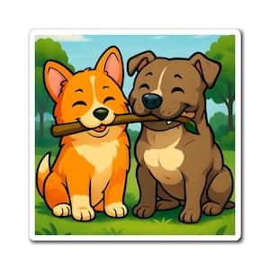 Cute Dog Magnets, Pet Lover Gifts, Animal Decor, Refrigerator Magnet, Dog-Themed Home Art