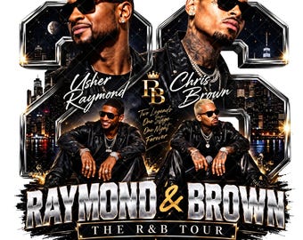 Usher and Chris Brown R&B Tour 2026 PNG, Raymond and Brown Concert Shirt Design, Vintage Bootleg Rap Tee Sublimation Digital File