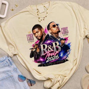 Usher Chris Brown R&B Tour 2026 PNG, Bootleg Rap Tee Concert Graphic, Vintage R and B Shirt Sublimation Design, Digital Download image 7