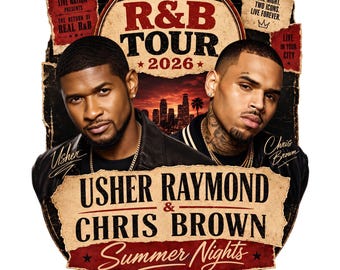 Raymond and Brown Tour 2026, R&B Tour PNG, Usher and Chris Brown Digital Print, RB Shirt Graphic, Sublimation Design, Digital Download