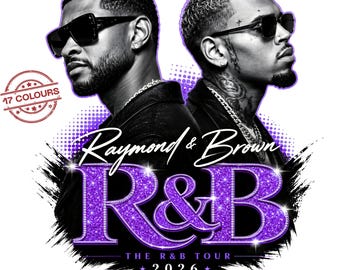 Chris Brown Usher Raymond R&B Tour 2026 PNG Bundle, Concert Fan Shirt Designs, Sublimation Digital Download, Vintage R and B Legends Tshirt