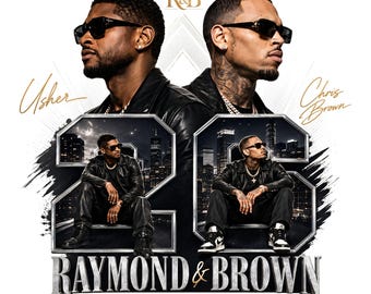 R&B Tour 2026 PNG, Usher and Chris Brown Concert Shirt Design, Raymond and Brown Bootleg Rap Tee Sublimation Digital Download