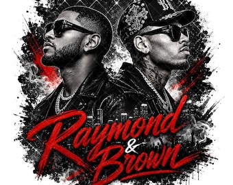 Usher Raymond and Chris Brown R&B Tour 2026 PNG | Bootleg Rap Tee Graphic | Hip Hop Concert Shirt Design | Sublimation Instant Download