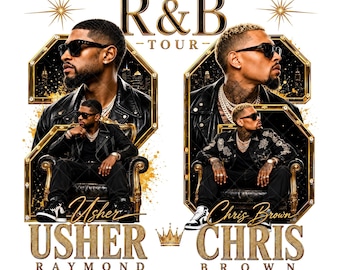 Usher Raymond and Chris Brown R&B Tour 2026 PNG, Bootleg Rap Tee Design, Concert Shirt Graphic, Bold Sublimation Design, Digital Download