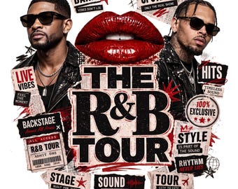 Usher and Chris Brown R&B Tour 2026 PNG, Concert Shirt Graphic, Music Sublimation Design, Digital Download File