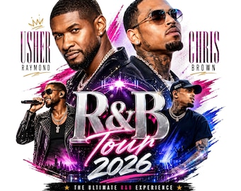 Usher Chris Brown R&B Tour 2026 PNG, Bootleg Rap Tee Concert Graphic, Vintage R and B Shirt Sublimation Design, Digital Download