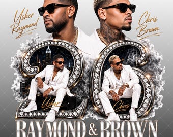 Usher Raymond Chris Brown R&B Tour 2026 PNG Concert Sublimation Design Digital Download Bootleg Rap Tee Design Hip Hop Concert Graphic
