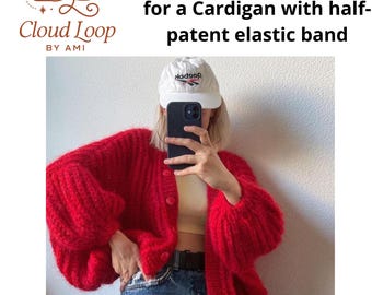 Knitting Pattern PDF for Cardigan | Half-Patent Rib Sweater Tutorial | Beginner Friendly | Sizes XS–XL