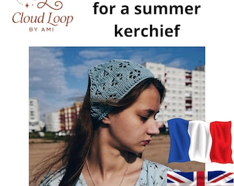 Summer Lace Kerchief Knitting Pattern PDF, Bandana Knit, Bottom Up Shawl Scarf