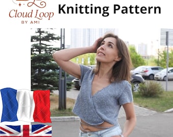 Cropped Knit Tie Top Pattern: Summer Wrap, XS-L (PDF Download)