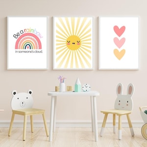 Pastel Rainbow Wall Art | Printable Nursery Poster | Digital Download JPG + PDF | A4 + Multiple Sizes