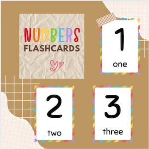 Numbers 1-20 Printable Flashcards – Fun & Educational for Kids – Instant Download by DigitalsbyJo