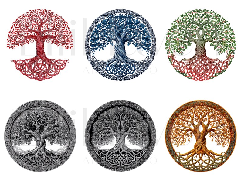 Celtic Tree of Life Clipart | 80 PNG Mythical Symbol Designs | Norse ...