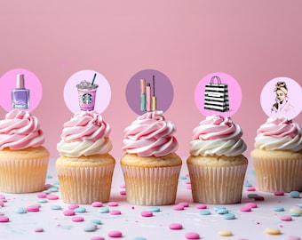 Slumber Birthday Party Invitation Bundle | Cupcake toppers, Welcome Poster, Banner | Spa Birthday Makeup Party Editable invite