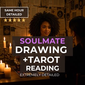 Dessin de l'âme soeur et lecture de tarot le même jour - Draw My Soulmate - Caractéristiques du futur mari, initiales, aperçu du zodiaque, lecture psychique d'amour, même heure
