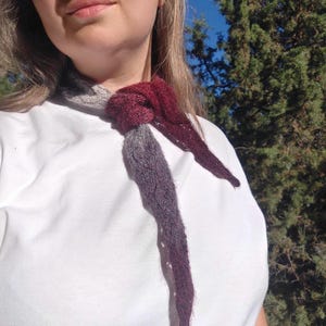 Gradient Leaf Lace Scarf – Delicate Hand Knit Scarf  – Colorful Wool Scarf – Lightweight Knitted Shawl – Soft Merino Accessory