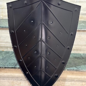 Medieval Steel Shield, Leaf Design, Heater shield LARP Battle Armour Costume Cosplay Cristmas gift