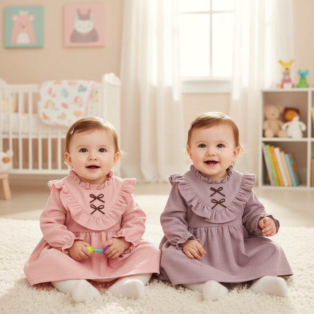Robe cérémonie bébé et petite fille avec pétales au choix