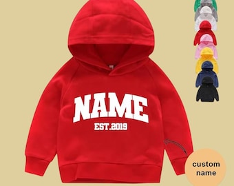 Personalised Kids Rugby Hoodie, Custom Name Printed Hooded