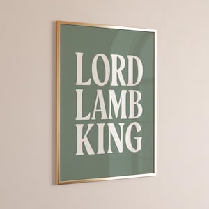 Lord Lamb King Printable, Trendy Christian Wall Art, Retro Christian Poster, Printable Christian Quote Art, Bible Verse Print, Minimalist